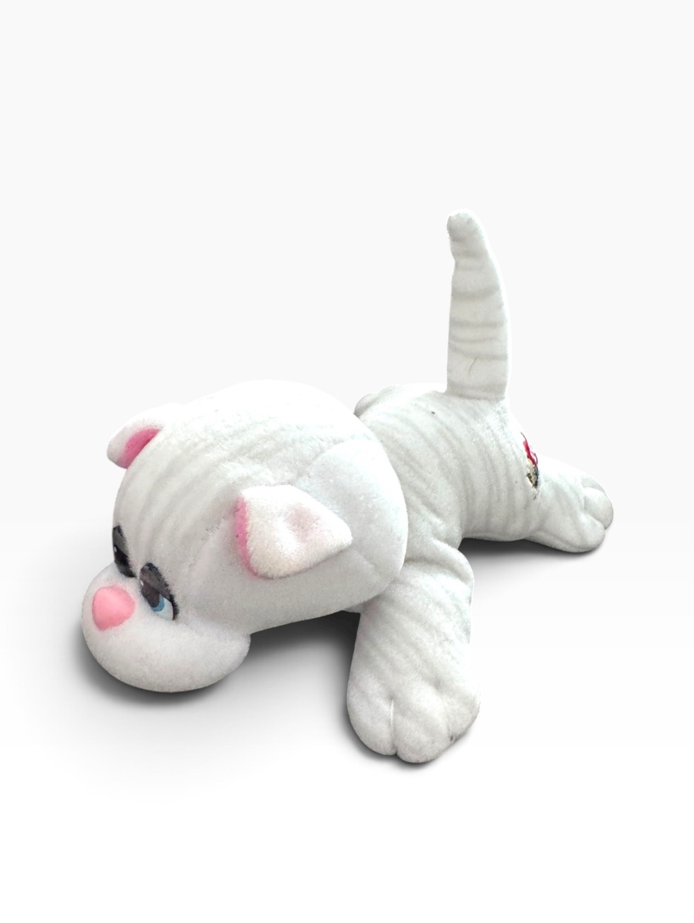 Vintage Pound Pur-r-ries White Kitten Plush Cat PP Heart 1980s Pound Puppies